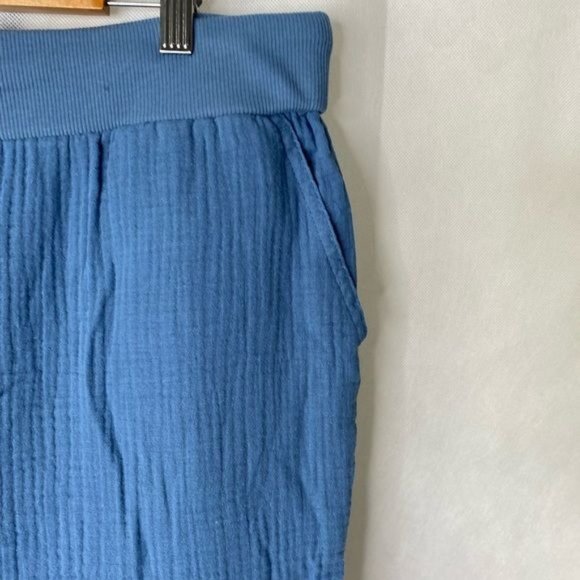 Naturals d & co women’s cotton pants wide leg light blue pull on elastic size 1X - Picture 2 of 11
